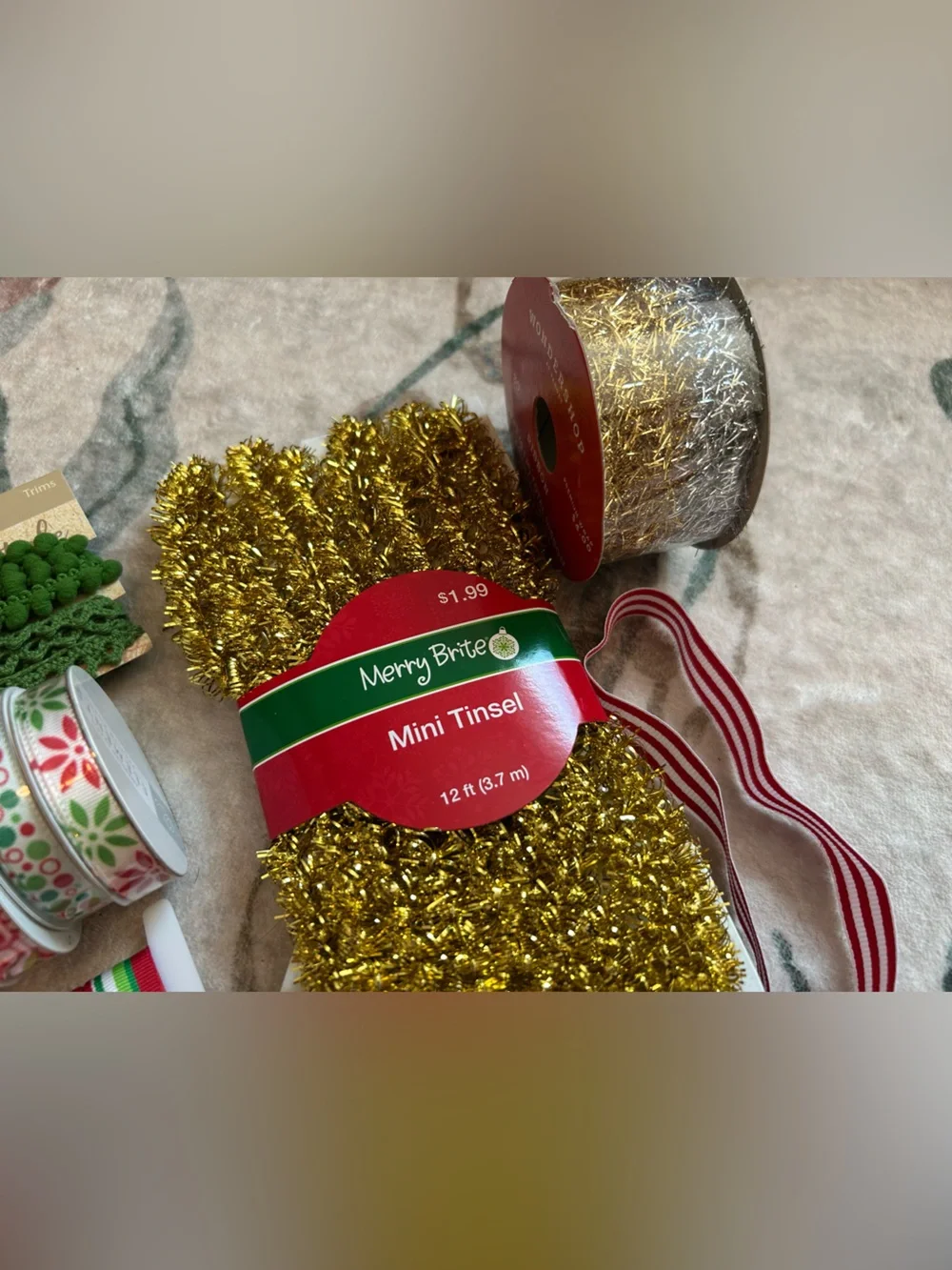 Christmas Ribbons, Trims, & Tinsel Collection